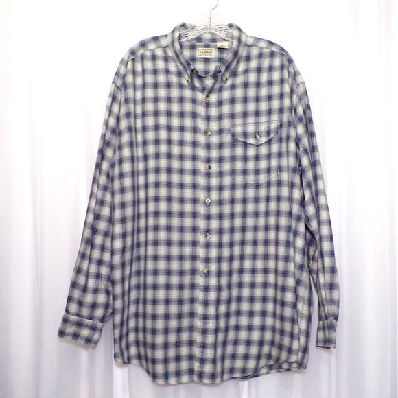 L.L. Bean Other - LL Bean Plaid Button Down Shirt Mens XL Reg Blue White Gray Camping Hiking